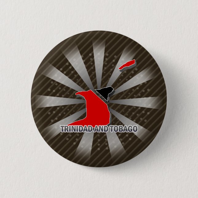 Trinidad And Tobago Flag Map 2.0 6 Cm Round Badge (Front)