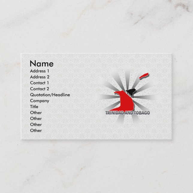 Trinidad And Tobago Flag Map 2.0 Business Card (Front)