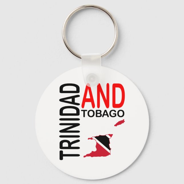 Trinidad and Tobago Flag Map Key Ring (Front)