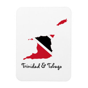 Trinidad and Tobago Flag Map Magnet