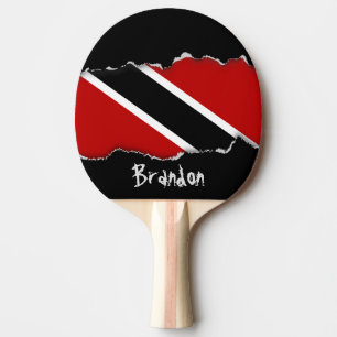 Trinidad and Tobago Flag Ping Pong Paddle