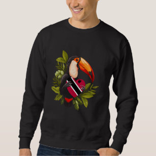 Trinidad And Tobago Flag Toucan Heart Trinidadian Sweatshirt