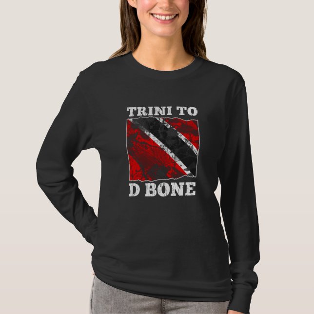 Trinidad and Tobago Flag- Trini To D Bone T-Shirt (Front)