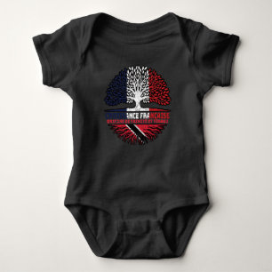 Trinidad and Tobago French France Tree Roots Flag Baby Bodysuit