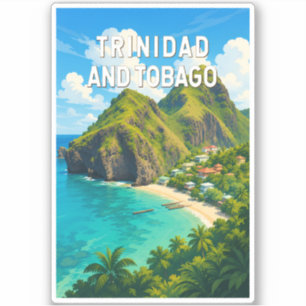 Trinidad and Tobago Illustration Travel Art Retro