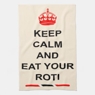 Trinidad and Tobago Keep Calm And Eat Your Roti Tea Towel