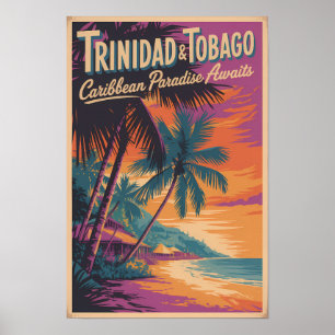 Trinidad and Tobago Landscape Illustration Travel  Poster