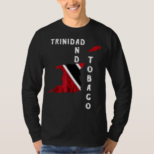 Trinidad And Tobago Map Pride Trinidadian Roots Fl T-Shirt