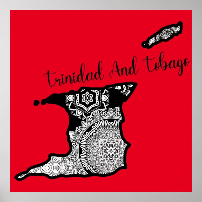 Trinidad and Tobago Map Travel  Poster (Front)