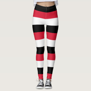 Trinidad and Tobago National Flag Colours Striped Leggings