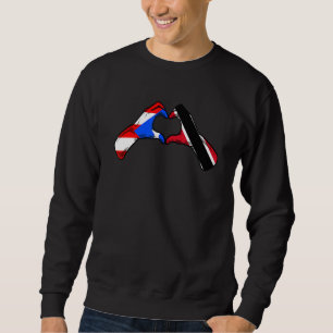 Trinidad And Tobago Peurto Rico Flag Heart Mix Her Sweatshirt