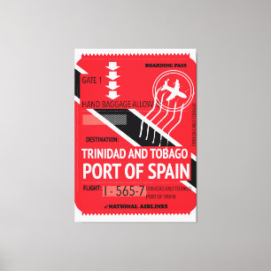 trinidad and tobago port of spain travel ticket canvas print