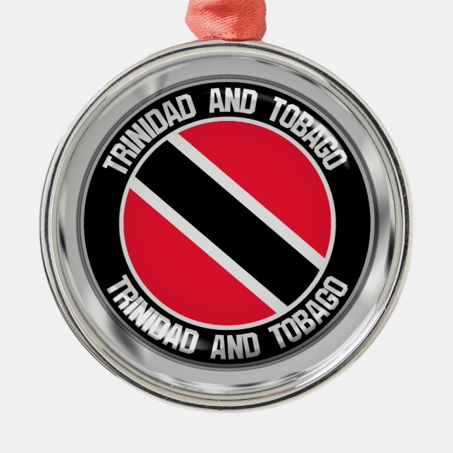 Trinidad and Tobago  Round Emblem Metal Tree Decoration (Front)