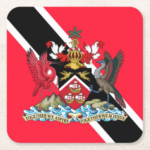 Trinidad and Tobago Square Paper Coaster