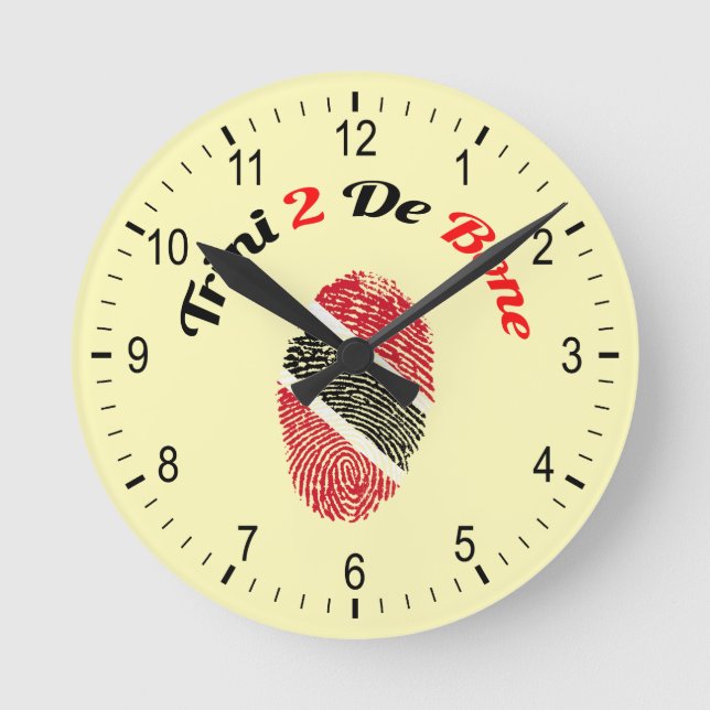 Trinidad and Tobago Trini 2 De Bone Round Clock (Front)
