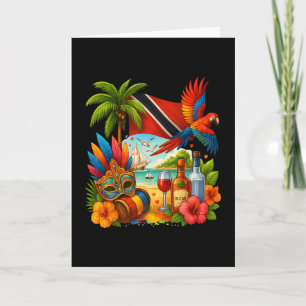 Trinidad And Togo Caribbean Vacation Trinidad Flag Card
