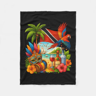 Trinidad And Togo Caribbean Vacation Trinidad Flag Fleece Blanket