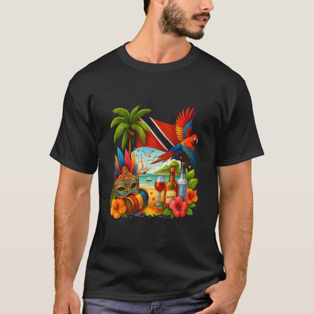 Trinidad And Togo Caribbean Vacation Trinidad Flag T-Shirt (Front)