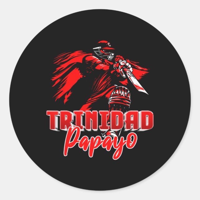 Trinidad And Togo Cricket T20 - Papayo  Classic Round Sticker (Front)
