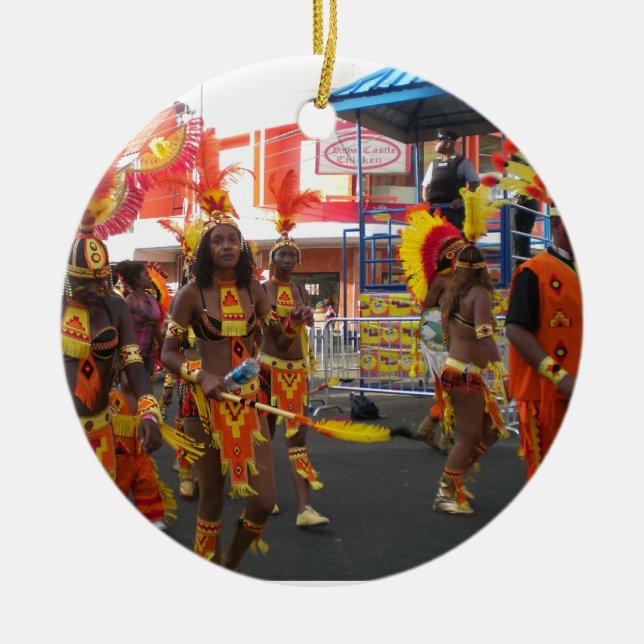 Trinidad Carnival Ceramic Tree Decoration (Front)