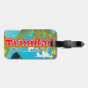 Trinidad cartoon travel poster luggage tag
