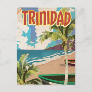 Trinidad cartoon travel poster postcard