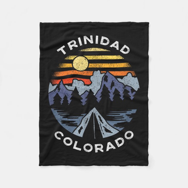 Trinidad Colorado Mountains Vacation Camping Souve Fleece Blanket (Front)