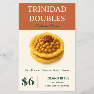 Trinidad Doubles Authentic Flavour Small Business Flyer
