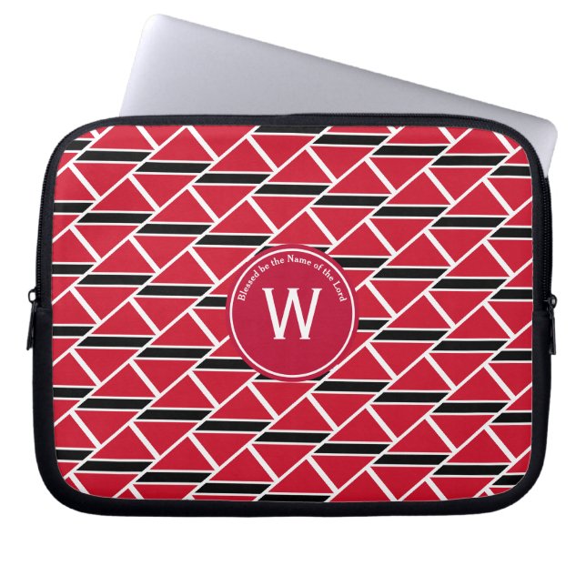 TRINIDAD FLAG Customised Scripture Stylish TRINI Laptop Sleeve (Front)