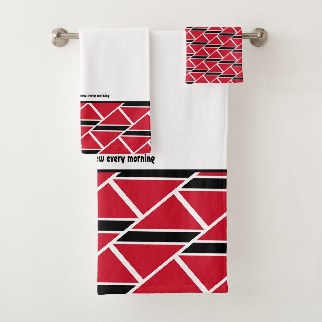 TRINIDAD FLAG Customised Scripture WHITE Trini Bath Towel Set (Insitu)
