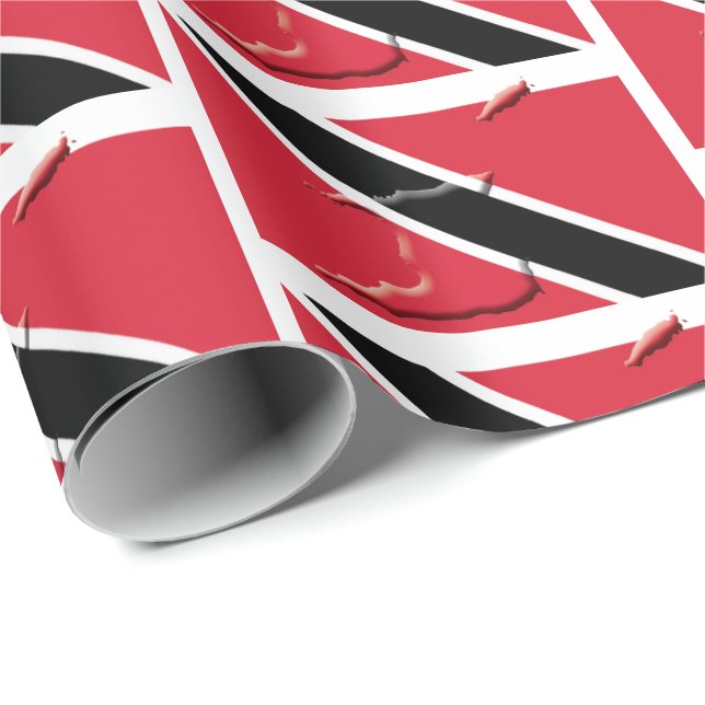 TRINIDAD FLAG with Map Outline Wrapping Paper (Roll Corner)