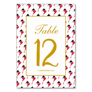 TRINIDAD TOBAGO Banquet Celebration Wedding Table Number