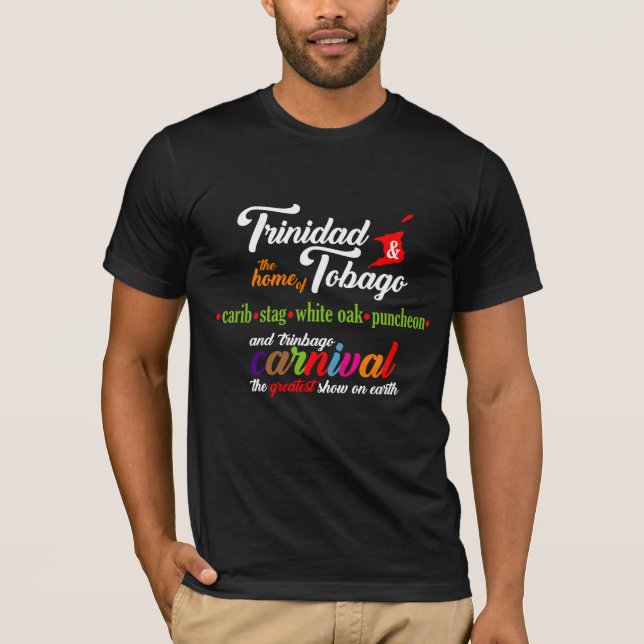 Trinidad & Tobago Carnival and Favourite Drinks T-Shirt (Front)