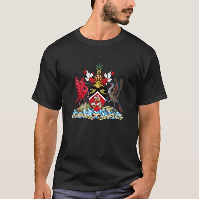 Trinidad Tobago Coat Of Arms Emblem Symbol Birds T T-Shirt (Front)