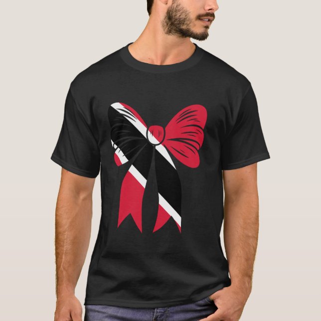 Trinidad & Tobago Coquette Bow Girl Pride Trinidad T-Shirt (Front)