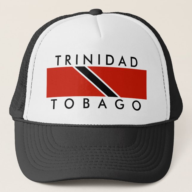 trinidad tobago country flag symbol name text trucker hat (Front)