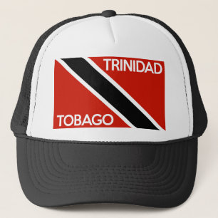 trinidad tobago country flag text name trucker hat