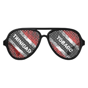 Trinidad & Tobago Dot Pattern Flag Aviator Sunglasses