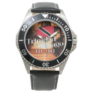 "Trinidad & Tobago Est. 1962" Sunset With Flag Watch