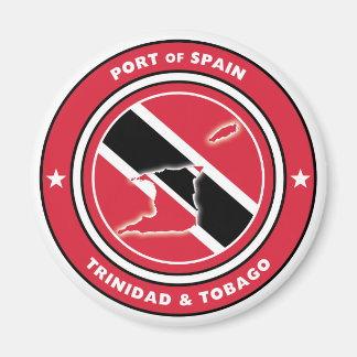 Trinidad & Tobago Flag and Flag Map Magnet
