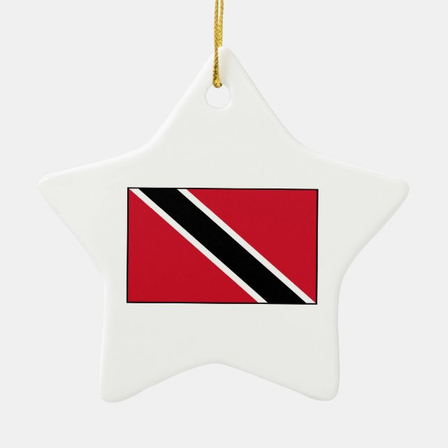 Trinidad & Tobago Flag Ceramic Tree Decoration (Front)