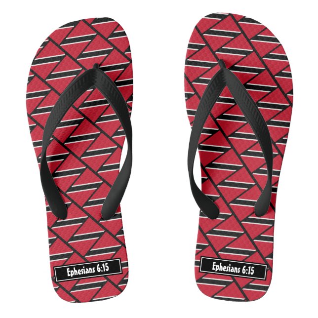 TRINIDAD TOBAGO FLAG Custom Scripture Carnival Jandals (Footbed)