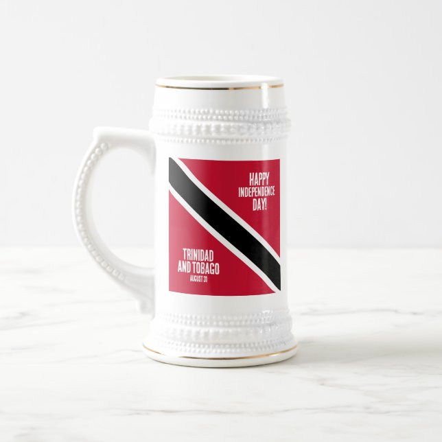 Trinidad & Tobago Independence Day National Flag Beer Stein (Left)