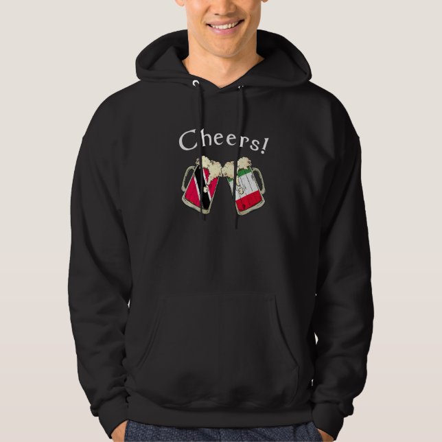 Trinidad & Tobago Italy Flag Cheers Beer Grown Pat Hoodie (Front)