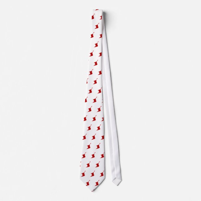Trinidad & Tobago RED Map on WHITE Tie (Front)