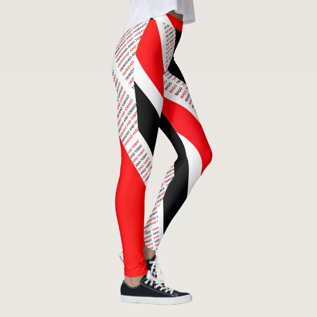 TRINIDAD & TOBAGO RED WHITE & BLACK T&T PATRIOT LEGGINGS (Right)