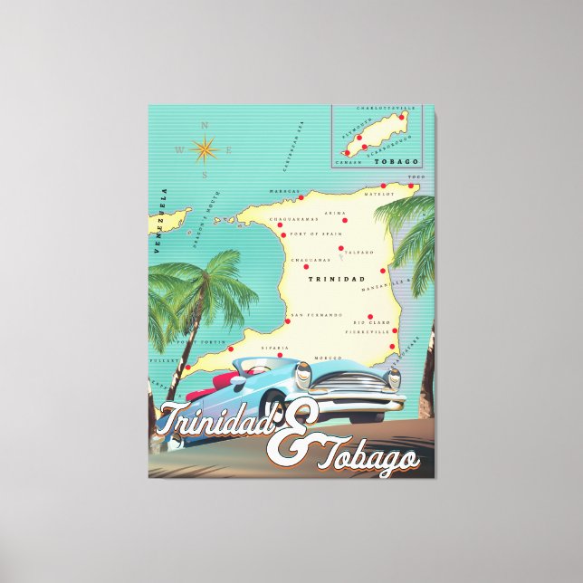 Trinidad & Tobago travel poster Canvas Print (Front)