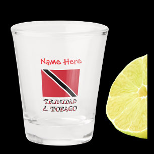 Trinidad Tobago Trinidadian Flag Red Personalised Shot Glass