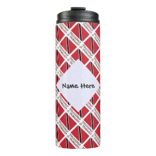 Trinidad-Tobago Trinidadian Flag Tiled Personalise Thermal Tumbler