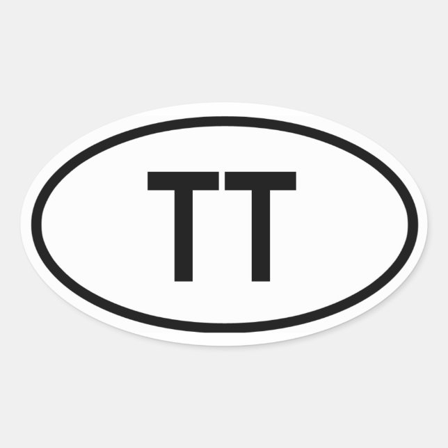 Trinidad & Tobago "TT" Oval Sticker (Front)